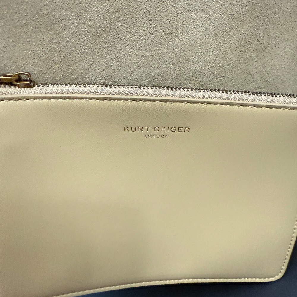 NWT Kurt Geiger London Large Bond Hobo Bag in pale green suede - Picture 3 of 10